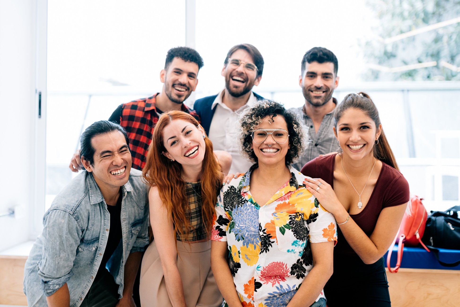 Multi-ethnic business team group photo